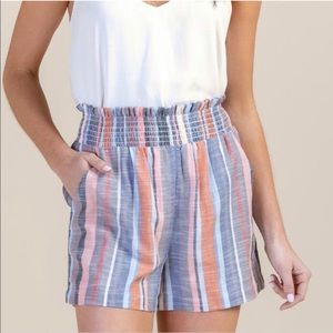 Linen Striped Shorts